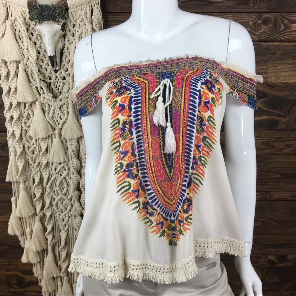 World Market | Smocked Tent Boho Blouse